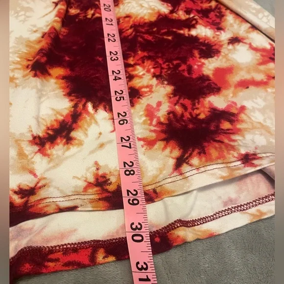 Honeyme - red orange tie dye tunic baby doll top. Size M - Picture 6 of 6